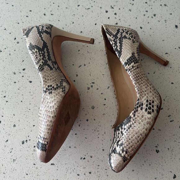 Antonio Melani Paton Leather Elegant Snake Print Stilettos Pumps Heels Size 10M - Picture 4 of 12